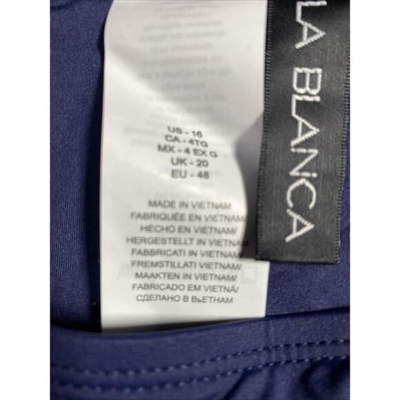 La Blanca Side Tie Hipster Bikini Swimsuit Bottom Size 16 Navy Blue - Picture 3 of 5